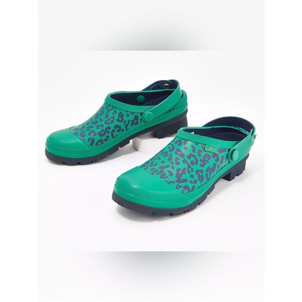 New Joules Welly Clog Waterproof Garden Clogs Green Backstrap Women’s 6